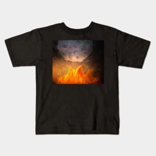 Let it fire to the moon - Fire sign - The Five Elements Abstract  Symbol Kids T-Shirt